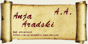 Anja Aradski vizit kartica